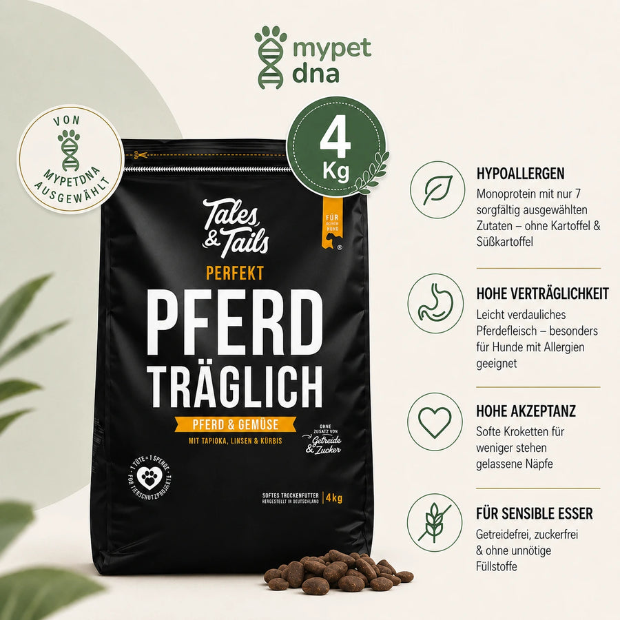 Hypoallergenes Hundefutter mit PFERD – Monoprotein | 4 kg