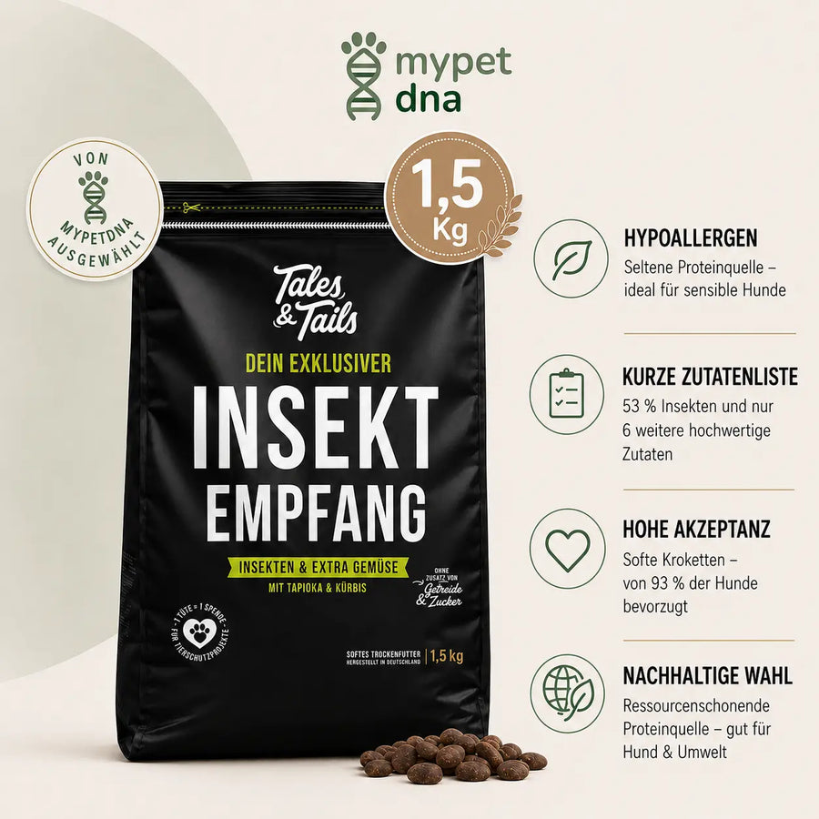 Hypoallergenes Hundefutter mit INSEKT – Monoprotein | 1,5 kg